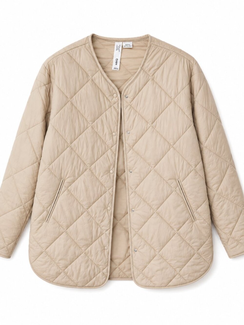 Mango Tan Lightweight Quilted Jacket Water Repellent (Size S)